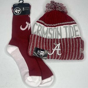Alabama Crimson Tide beanie hat and socks